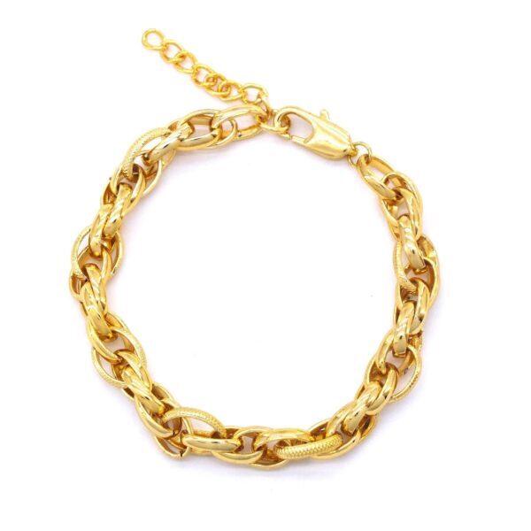 Altın Kaplama Samanyolu Oval Halka Geçişli Şık Kadın Bileklik BLK-488