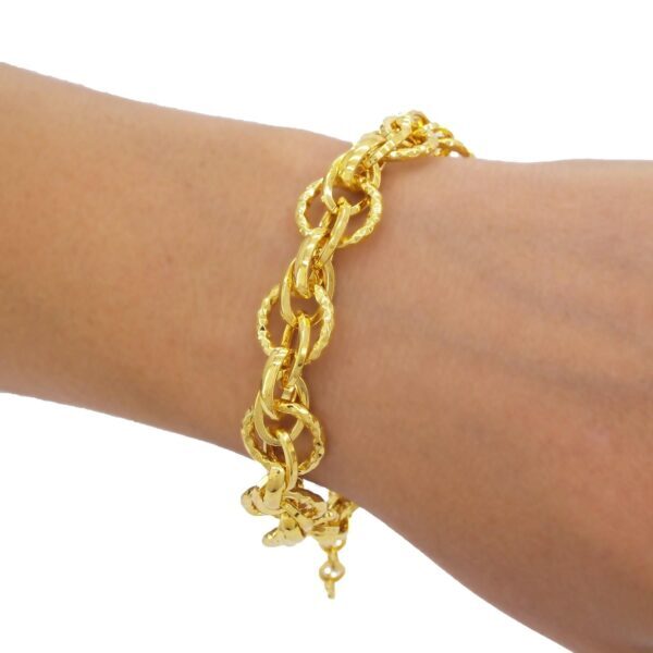 Alternative view of Altın Kaplama Işıltılı Uzay Yolu Zincir Kadın Bileklik BLK-435