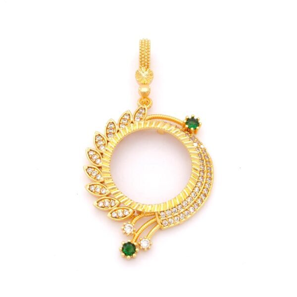 Yarım Altın Çerçeveli Kolye Ucu Altın Kaplama-TGR-605