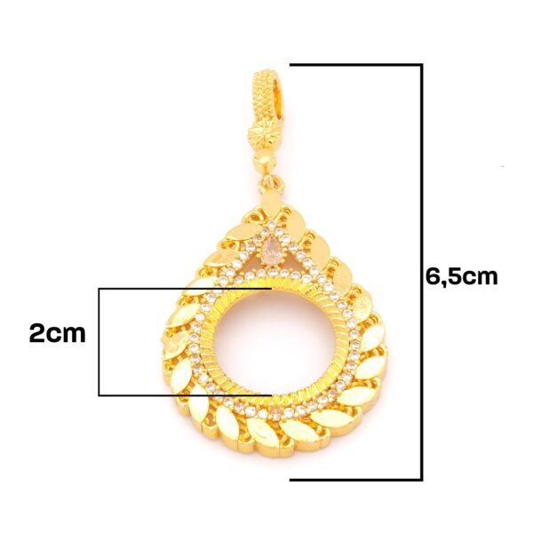 Alternative view of Yarım Altın Çerçeveli Kolye Ucu Altın Kaplama İşlemeli TGR-659