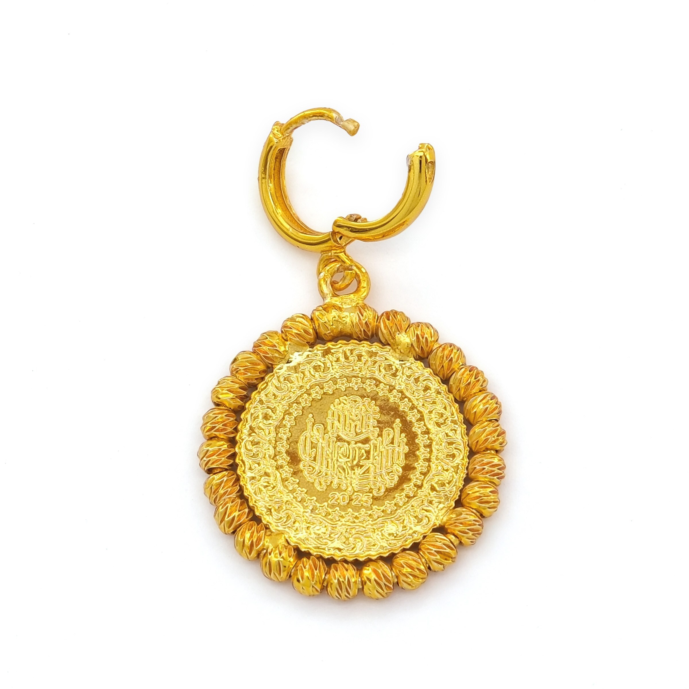 Altın Kaplama Dorikalı Çeyrekli Küpe UNK-823 - Görsel 3