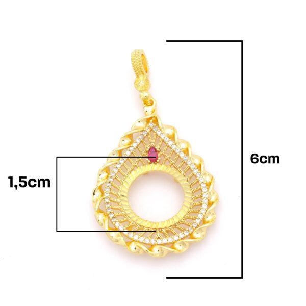 Alternative view of Çeyrek Altın Çerçeveli Kolye Ucu Altın Kaplama TGR-640