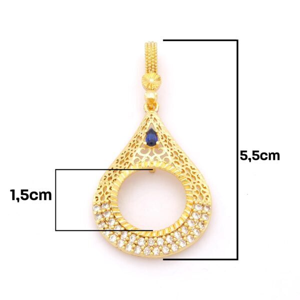 Alternative view of Çeyrek Altın Çerçeveli Kolye Ucu Altın Kaplama TGR-700