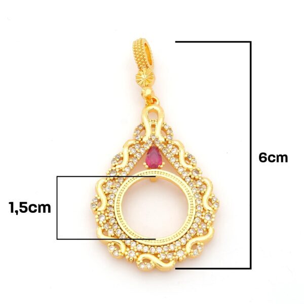 Alternative view of Çeyrek Altın Çerçeveli Kolye Ucu Altın Kaplama TGR-675