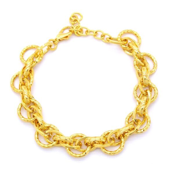 Altın Kaplama Işıltılı Uzay Yolu Zincir Kadın Bileklik BLK-435