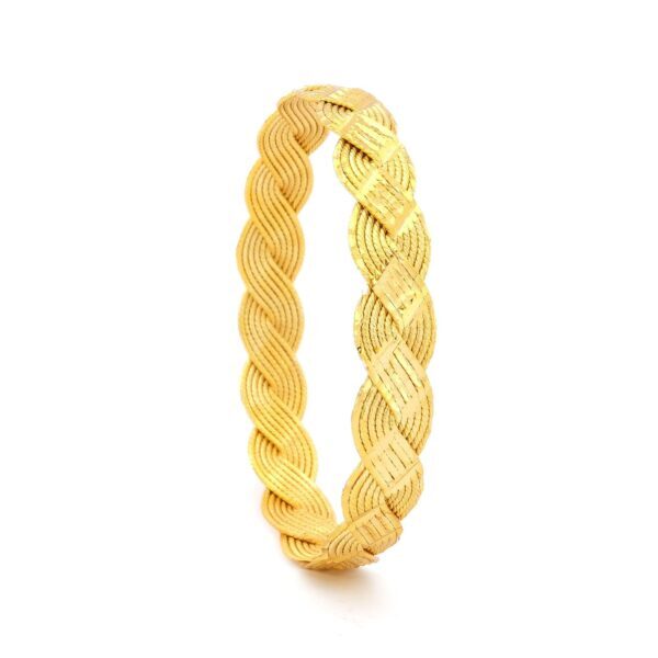 Altın Kaplama Lazerli Örgü Model 1.2 cm İmitasyon Bilezik BLZ-3097