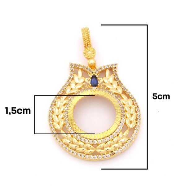 Alternative view of Çeyrek Altın Çerçeveli Kolye Ucu Altın Kaplama TGR-698