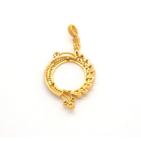 Alternative view of Yarım Altın Çerçeveli Kolye Ucu Altın Kaplama Yuvarlak TGR-630