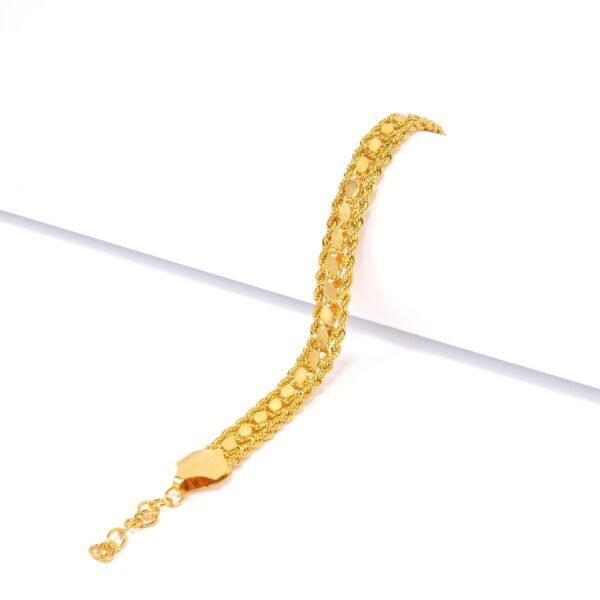 Altın Kaplama Burgu Zincir Ve Arpa Zincir Kadın Bileklik BLK-155