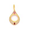 Yarım Altın Çerçeveli Kolye Ucu Altın Kaplama İşlemeli TGR-663