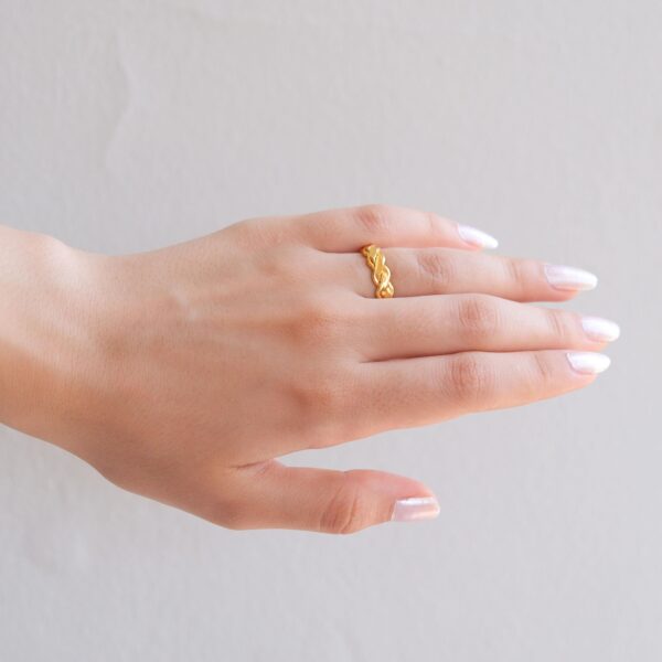 Alternative view of Çelik Yüzük Kadın Altın Kaplama 3'lü Adana Burma YZK-462