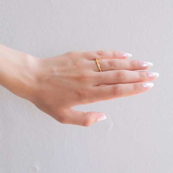 Alternative view of Çelik Yüzük Kadın Altın Kaplama 2'li Adana Burma YZK-461