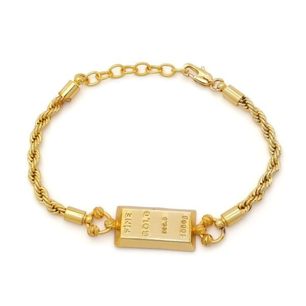 İmitasyon Altın Kaplama Burgu Desenli Külçe Bileklik BLK-1155