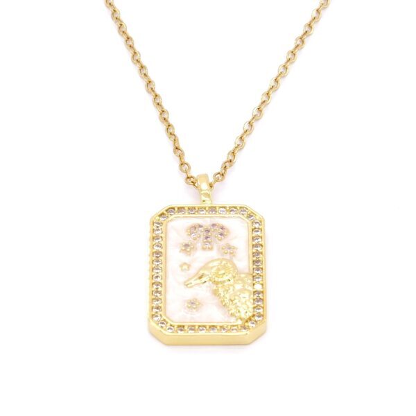 Çelik Kolye, Altın Kaplama Koç Burcu Kadın Kolye K-117