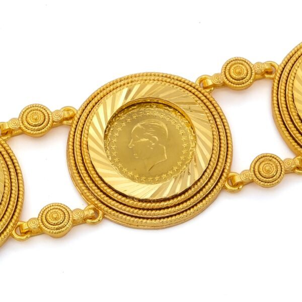 Alternative view of Altın Kaplama İmitasyon Desenli Üç Çeyrek Altınlı Bileklik BLK-1193