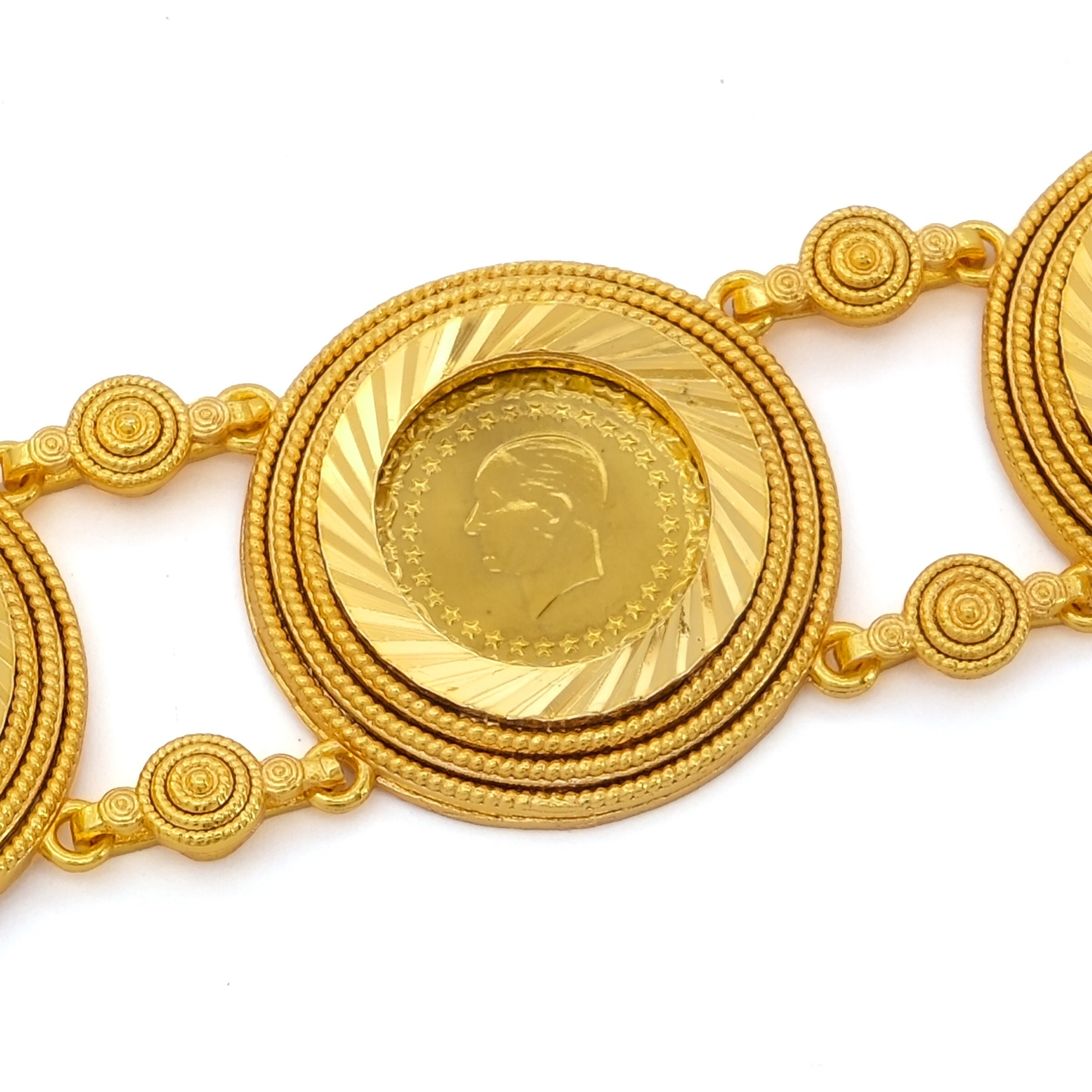 Altın Kaplama İmitasyon Desenli Üç Çeyrek Altınlı Bileklik BLK-1193 - Görsel 2