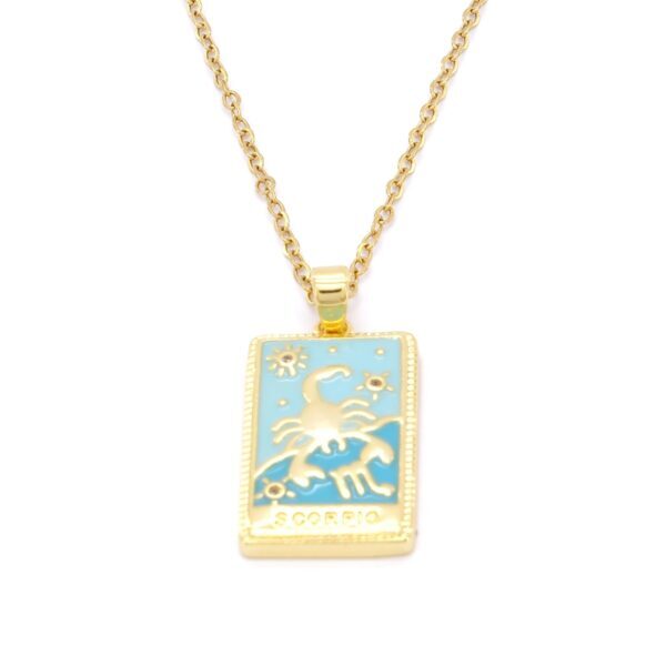 Çelik Kolye, Altın Kaplama Akrep Burcu Kadın Kolye K-138