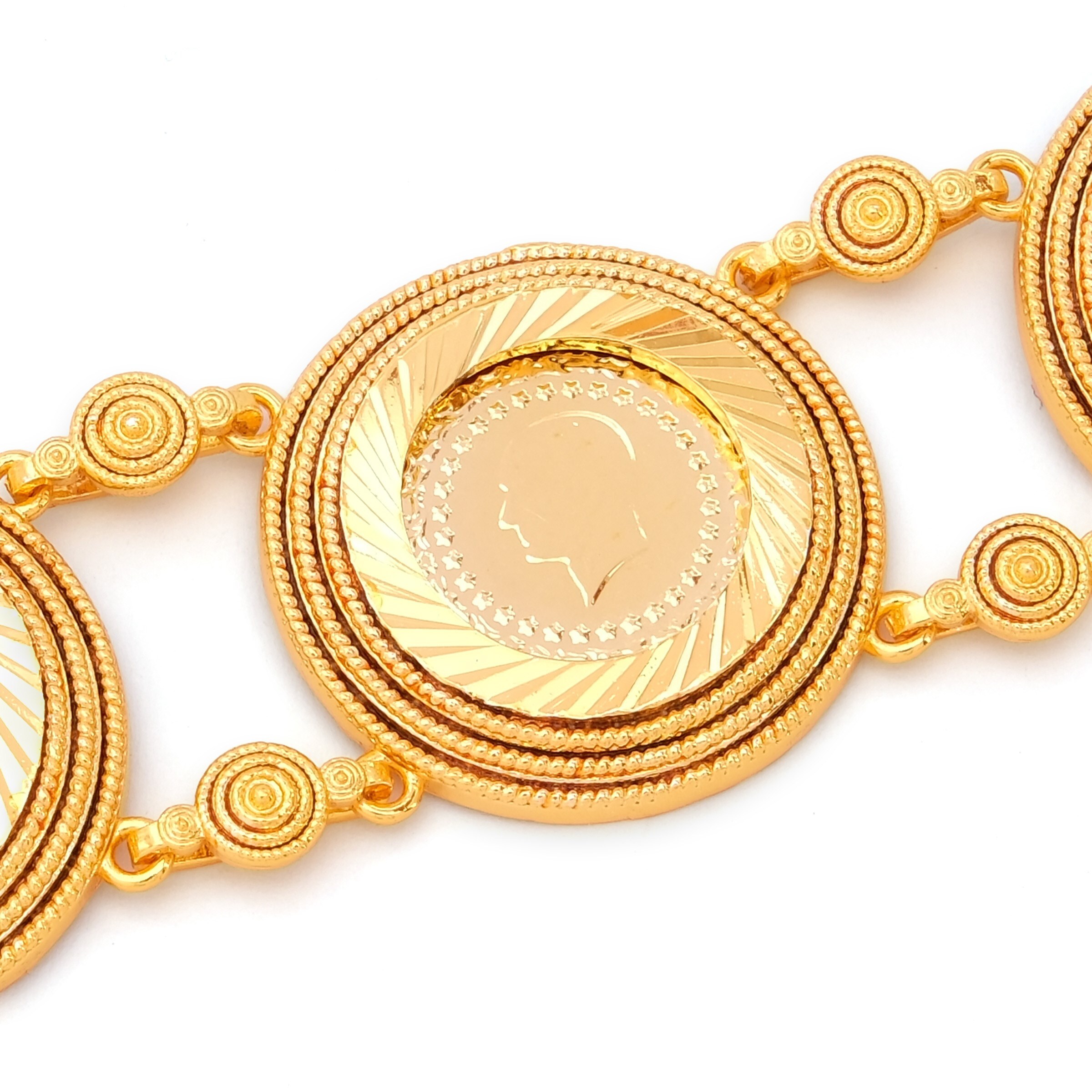 Altın Kaplama İmitasyon Desenli Beş Çeyrek Altınlı Bileklik BLK-1189 - Görsel 2