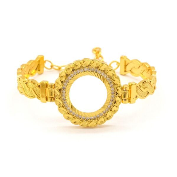 Çeyrek Altın Çerçeve Bileklik Çelik Altın Kaplama Örgü Model-BLZ-635