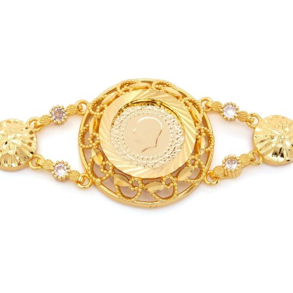 Alternative view of Altın Kaplama İmitasyon Arpa Desenli Çeyrek Altınlı Bileklik BLK-1224