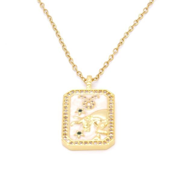 Çelik Kolye, Altın Kaplama Boğa Burcu Kadın Kolye K-115