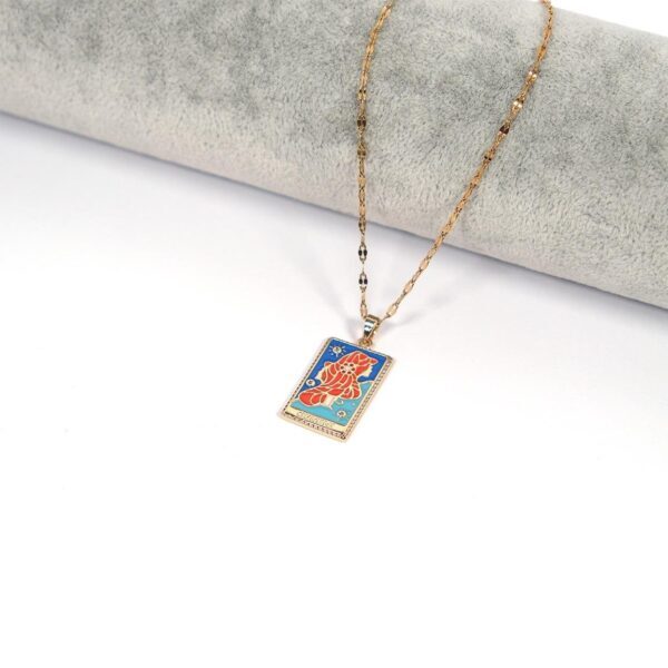 Alternative view of Çelik Kolye, Altın Kaplama İkizler Burç Kadın Kolye K-143