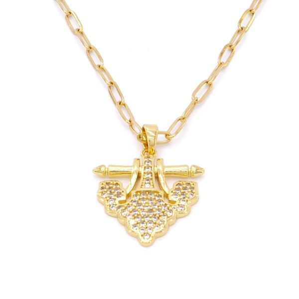 Paslanmaz Çelik Kadın Kolye, Altın Kaplama Işıltılı Kolye K-128