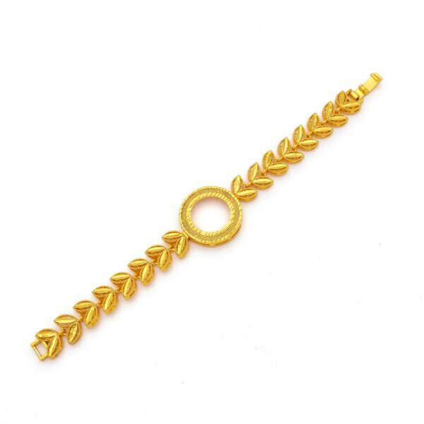 Altın Kaplama İmitasyon Çiçek Desenli Çeyrek Çerçeve Bileklik BLK-1182