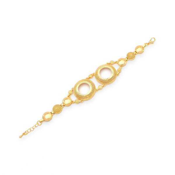 Altın Kaplama İmitasyon Desenli İki Çeyrek Çerçeveli  Bileklik BLK-1208