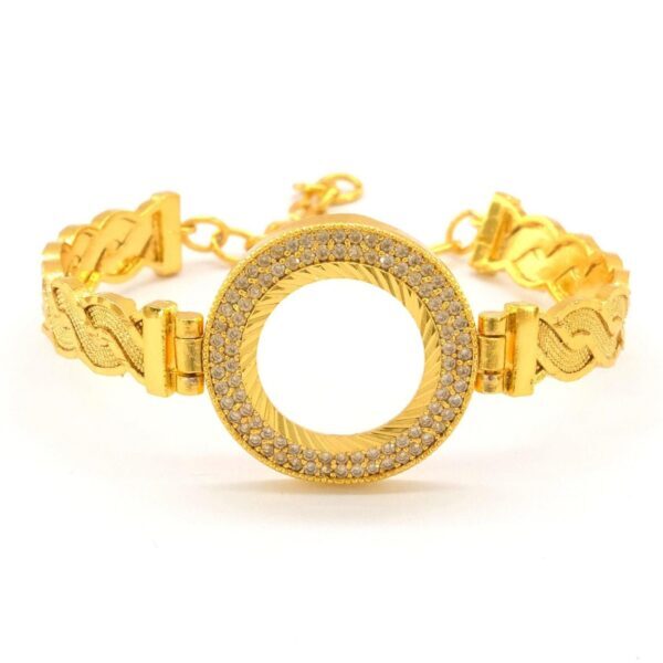 Çeyrek Altın Çerçeve Bileklik Çelik Altın Kaplama Örgü Model BLZ-633