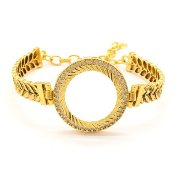 Çeyrek Altın Çerçeve Bileklik Çelik Altın Kaplama Arpa Model-BLZ-646