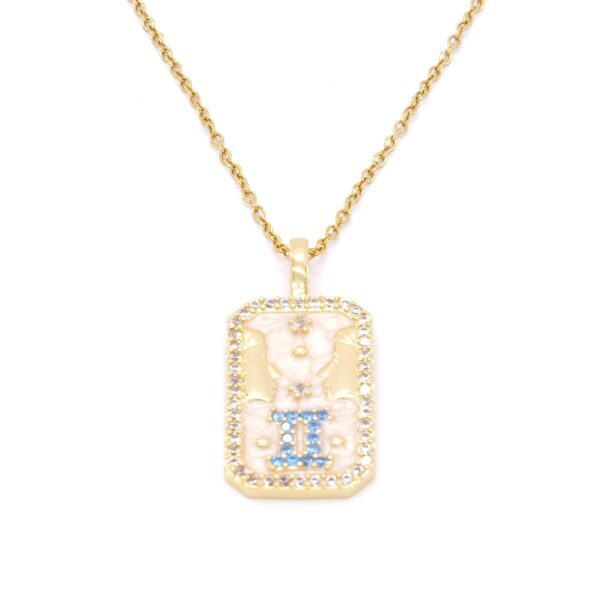 Çelik Kolye, Altın Kaplama İkizler Burç Kadın Kolye K-110