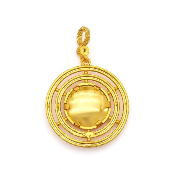 Alternative view of Altın Kaplama İmitasyon Ajda Desenli Tuğralı Küçük Boy Kolye Ucu TGR-734