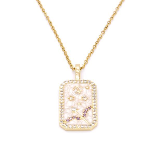 Çelik Kolye, Altın Kaplama Yay Burcu Çelik Kadın Kolye K-101