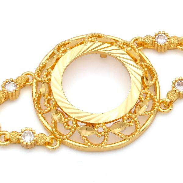 Alternative view of Altın Kaplama İmitasyon Arpa Model Desenli Çeyrek Çerçeveli Bileklik BLK-1225