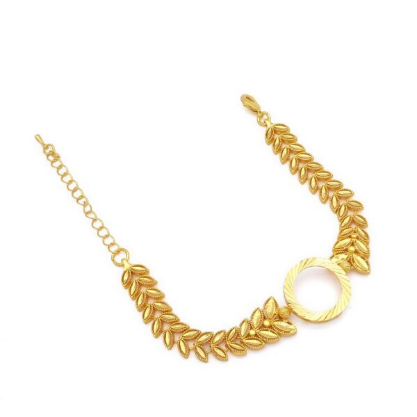 Alternative view of Altın Kaplama İmitasyon Çiçek Desenli Çeyrek Çerçeve Bileklik BLK-1179