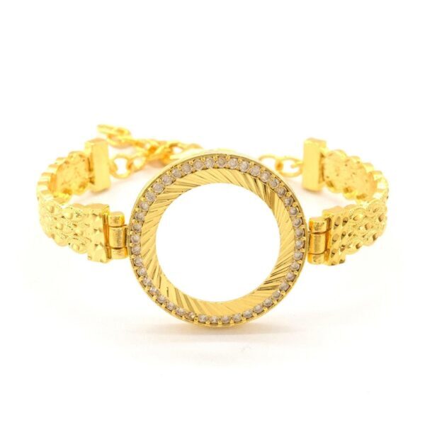 Çeyrek Altın Çerçeve Bileklik Çelik Altın Kaplama BLZ-647