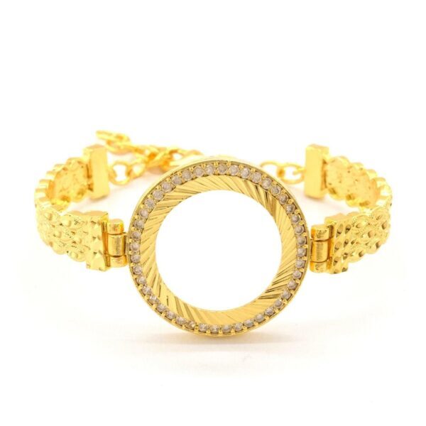 Çeyrek Altın Çerçeve Bileklik Çelik Altın Kaplama BLZ-648