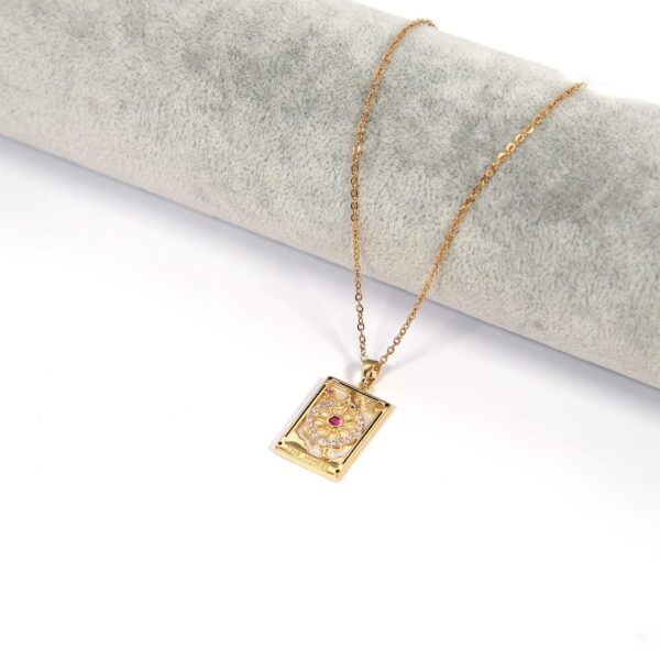 Alternative view of Çelik Kolye, Altın Kaplama Tarot Kadın Kolye K-118