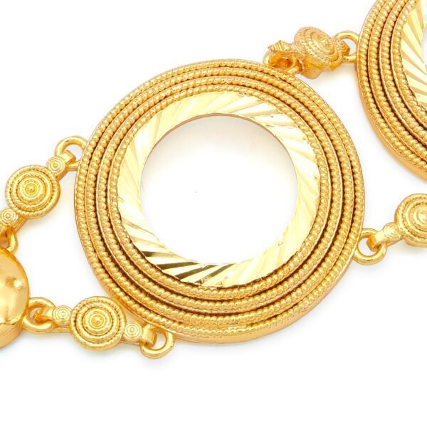 Alternative view of Altın Kaplama İmitasyon Desenli İki Çeyrek Çerçeveli  Bileklik BLK-1208