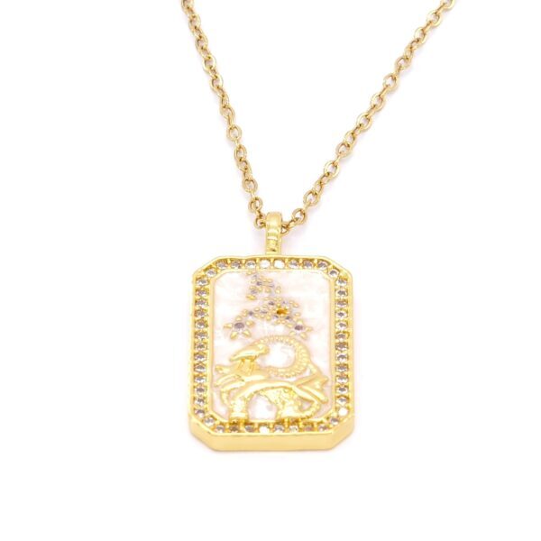 Çelik Kolye, Altın Kaplama Balık Burcu Kadın KolyeK-111