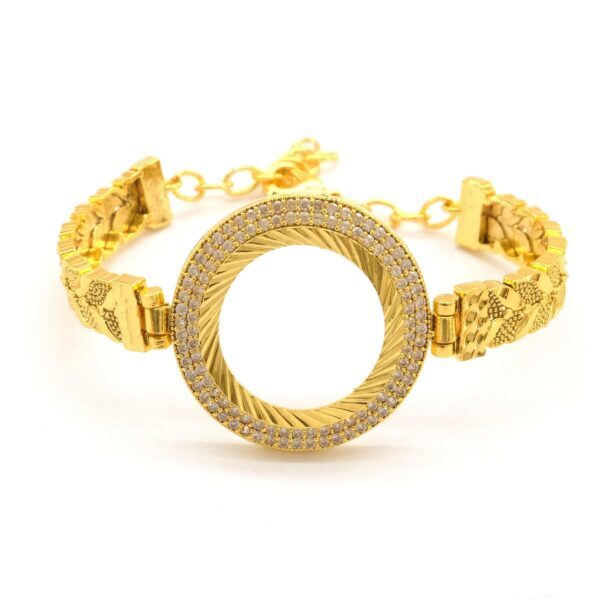 Çeyrek Altın Çerçeve Bileklik Çelik Altın Kaplama Arpa Model-BLZ-631