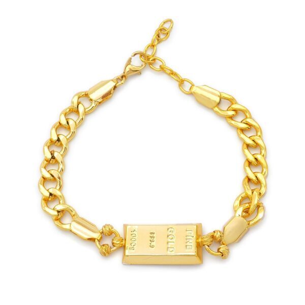 İmitasyon Altın Kaplama Figaro Desenli Külçe Bileklik BLK-1157