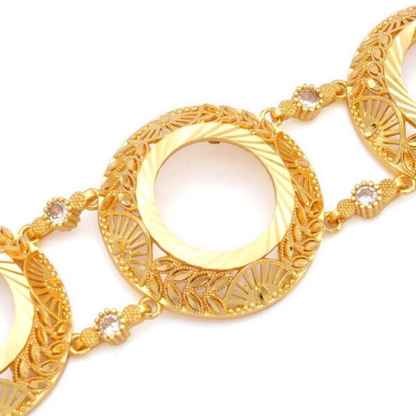 Alternative view of Altın Kaplama İmitasyon Çiçek Desenli Üç Çeyrekli Çerçeve Bileklik BLK-1180