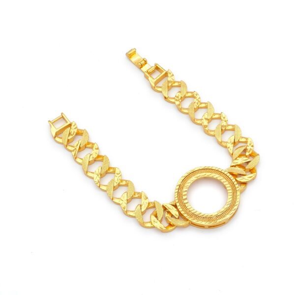 Alternative view of Altın Kaplama İmitasyon Desenli Çeyrek Çerçeveli Zincir Bileklik BLK-1212