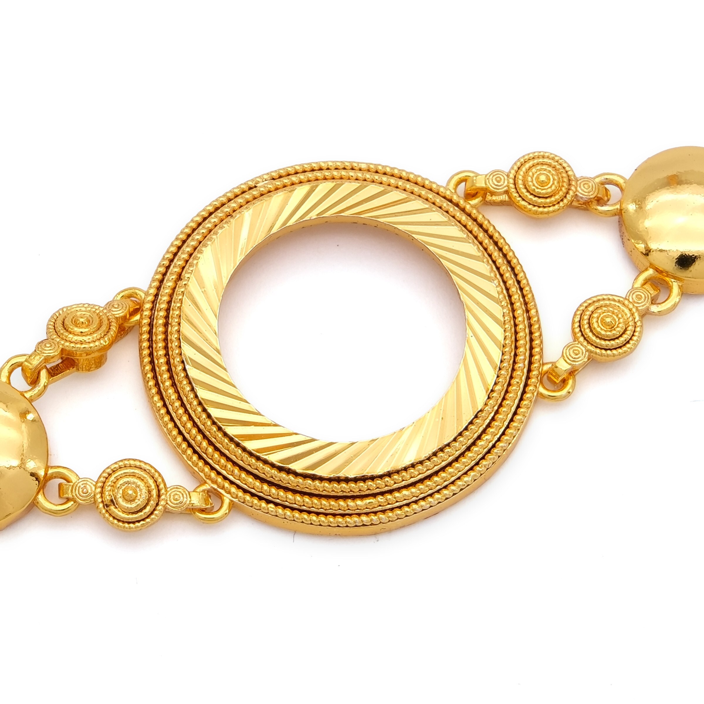 Altın Kaplama İmitasyon Desenli Yarım Çerçeveli Bileklik BLK-1190 - Görsel 2