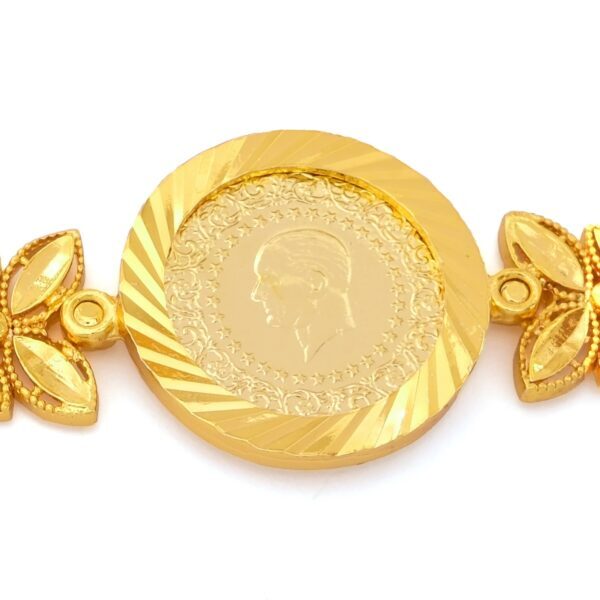 Alternative view of Altın Kaplama İmitasyon Çiçek Desenli Yarım Altınlı Bileklik BLK-1176