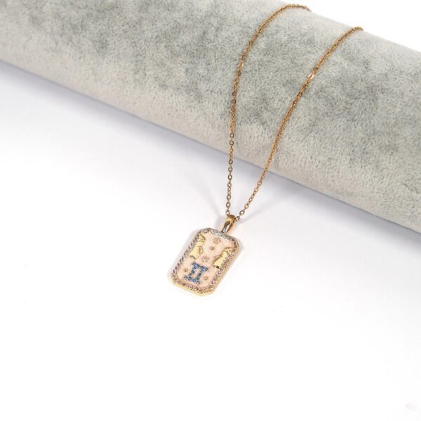 Alternative view of Çelik Kolye, Altın Kaplama İkizler Burç Kadın Kolye K-110