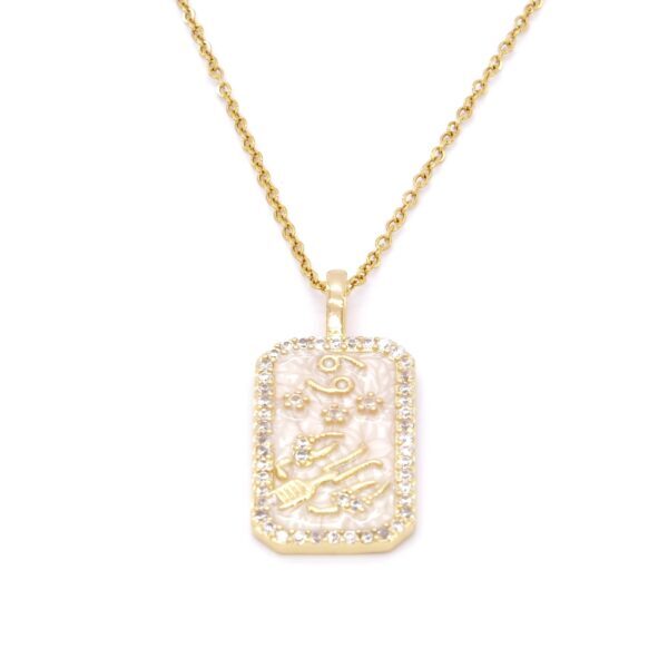 Çelik Kolye, Altın Kaplama İkizler Burç Kadın Kolye K-105