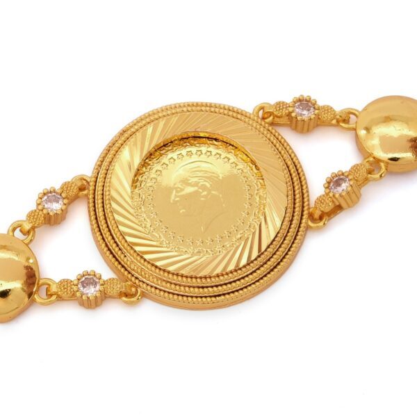 Alternative view of Altın Kaplama İmitasyon Desenli Yarım Altınlı Bileklik BLK-1191